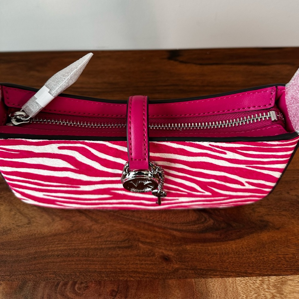 Lyra Small Zebra Print Calf Hair Pochette - Picture 8 of 11